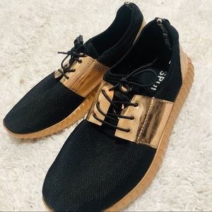 Gold & Black sneakers ( tennis shoes)